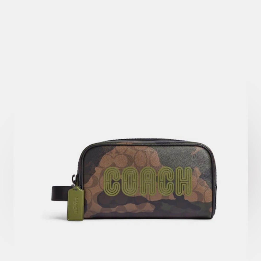 NWT Travel Kit In Signature Canvas With Camo Print And Coach Patch
